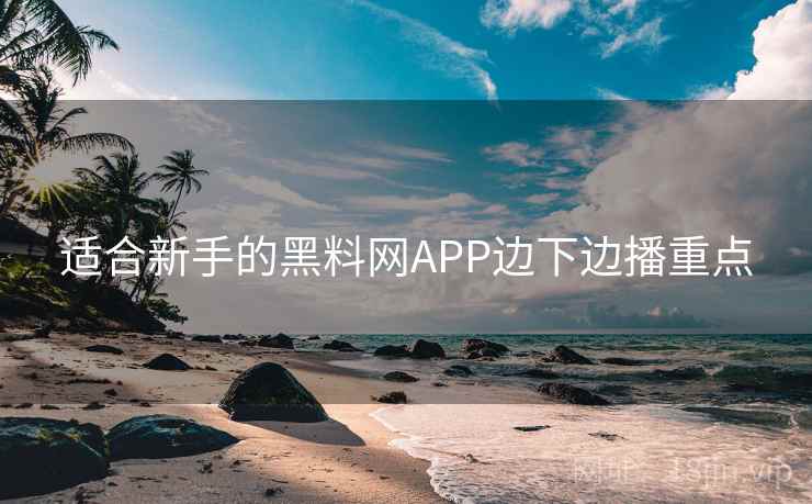 适合新手的黑料网APP边下边播重点 适合新手的黑料网APP边下边播重点