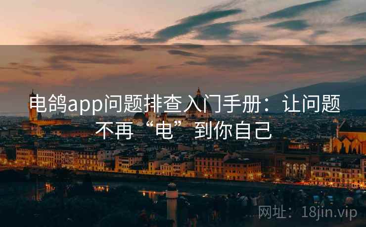 电鸽app问题排查入门手册:让问题不再“电”到你自己 电鸽app问题排查入门手册:让问题不再“电”到你自己
