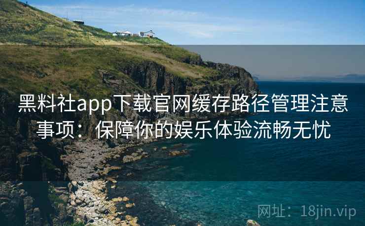 黑料社app下载官网缓存路径管理注意事项：保障你的娱乐体验流畅无忧