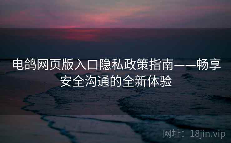 电鸽网页版入口隐私政策指南——畅享安全沟通的全新体验
